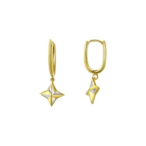 14K HUGGIES WITH DANGLING HP STAR (ERTG299-14K)