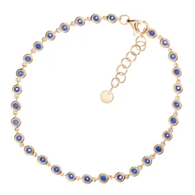 14k Yellow Gold Bezel Sapphire Bracelet