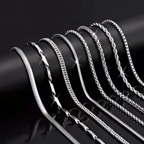 8-Piece Set: Stainless Steel Fashion Necklaces