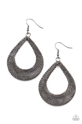 A Hot MESH Black Paparazzi Earrings