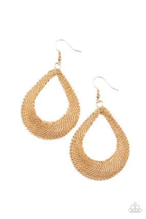 A Hot MESH Gold Paparazzi Earrings