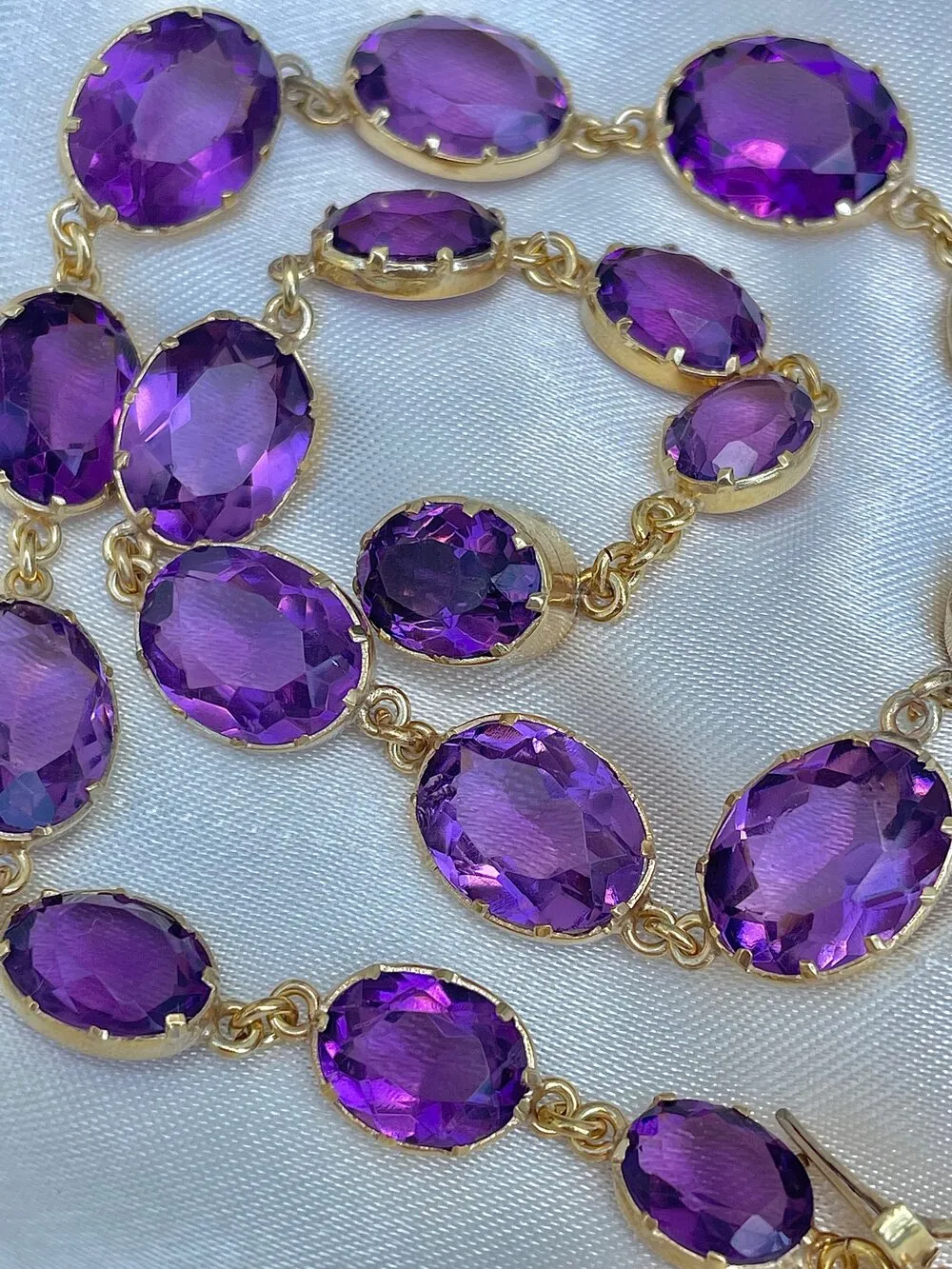 Anna Wintour Amethyst Riviere Necklace - 14k Gold Vermeil Victorian Style Necklace