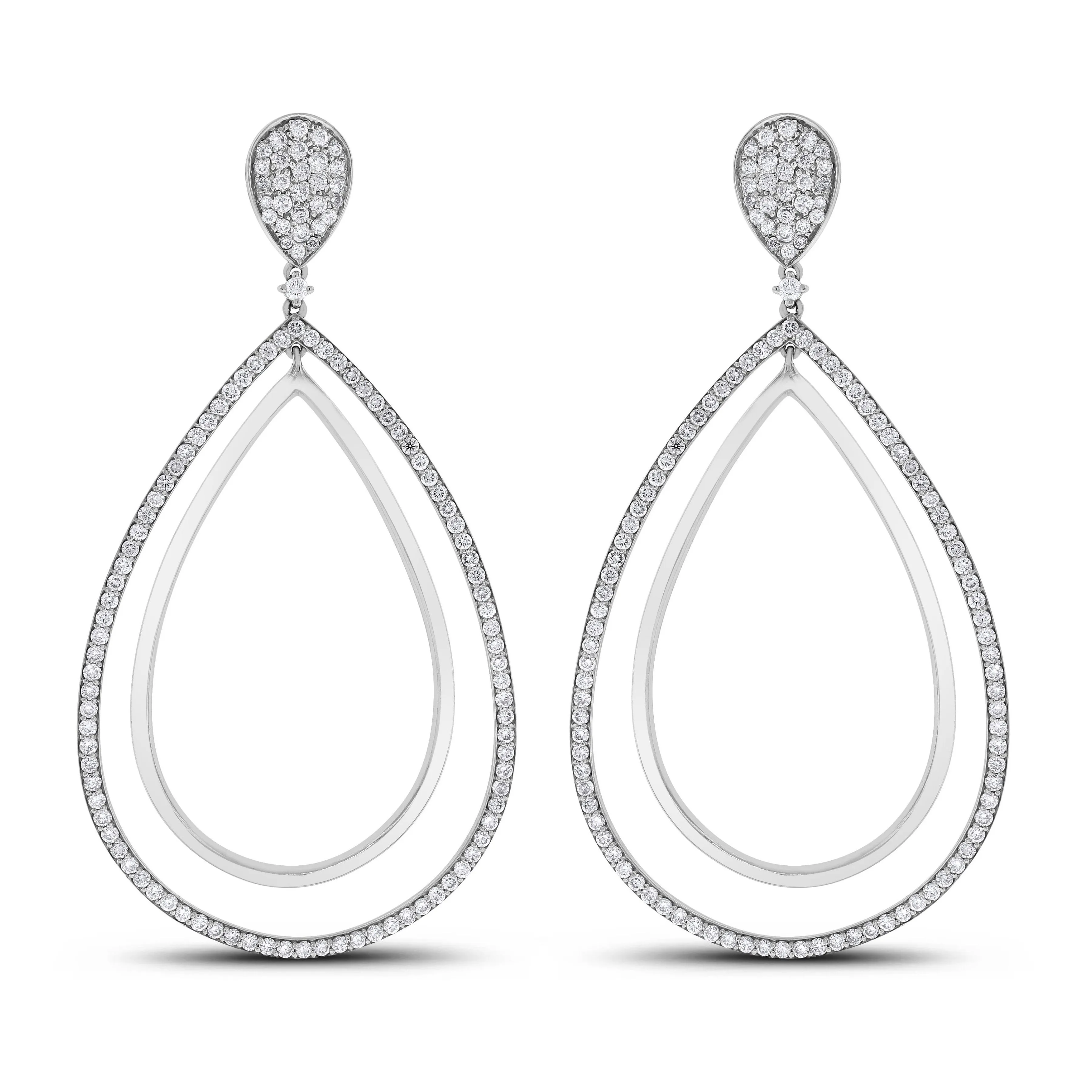 Audrey Diamond Earrings (4.25 ct Diamonds) in White Gold