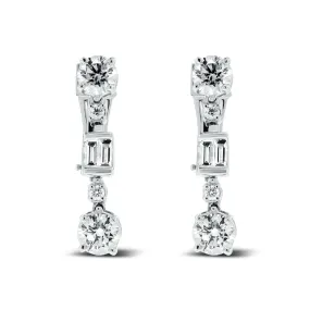 Beauvince Azea Diamond Earrings 3.71 Carat Diamonds in White Gold