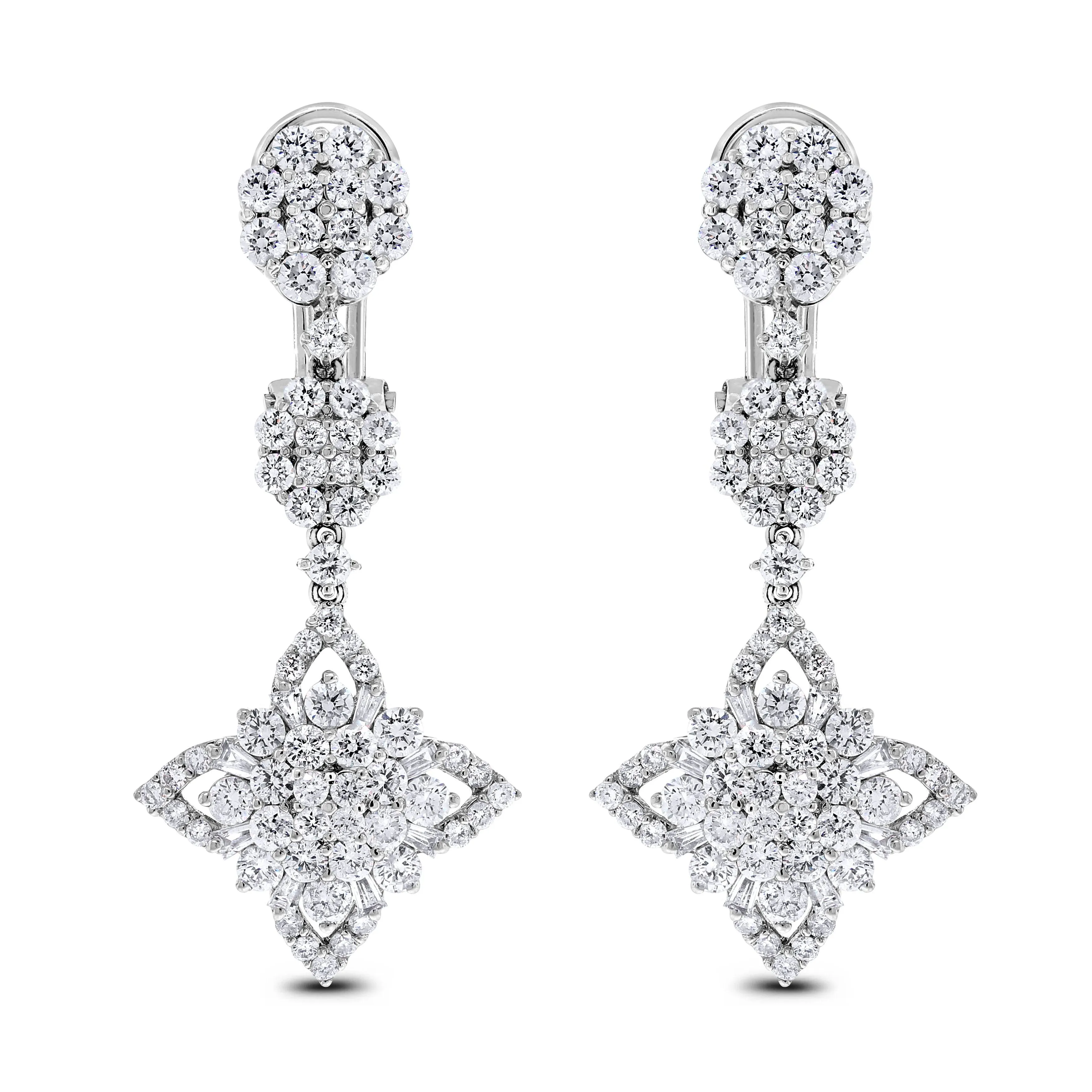 Beauvince Regina Diamond Earrings (3.48 ct Diamonds) in White Gold