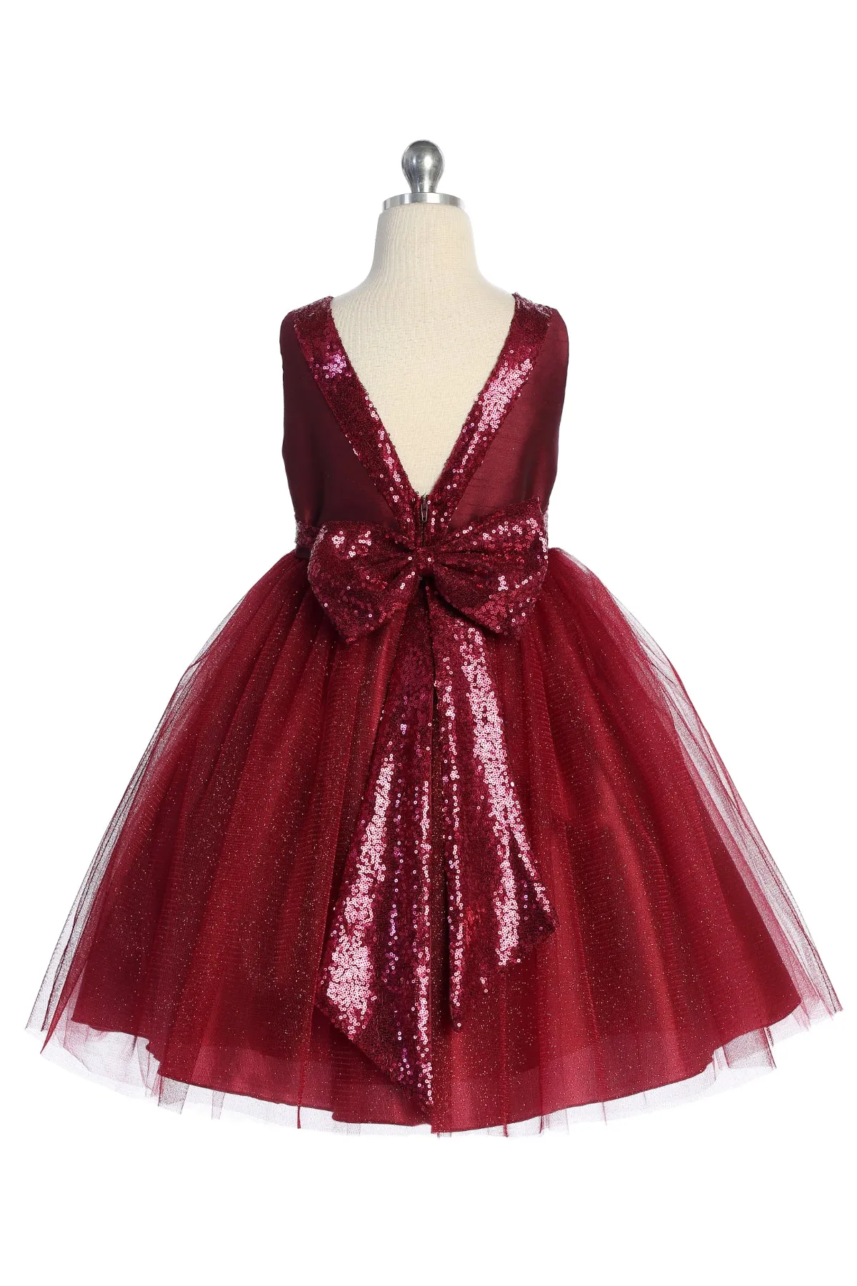 Big Girls Sequin Glitter Tulle Flower Girl Dress, Size 18.5