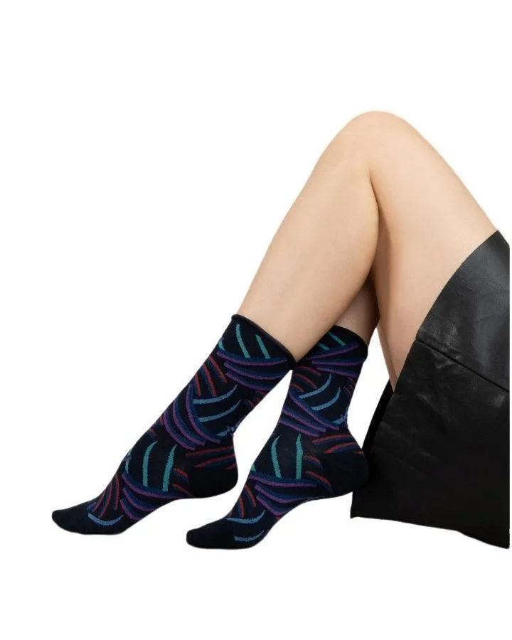 Bleu Foret Claws Patter Velvet Cotton Socks