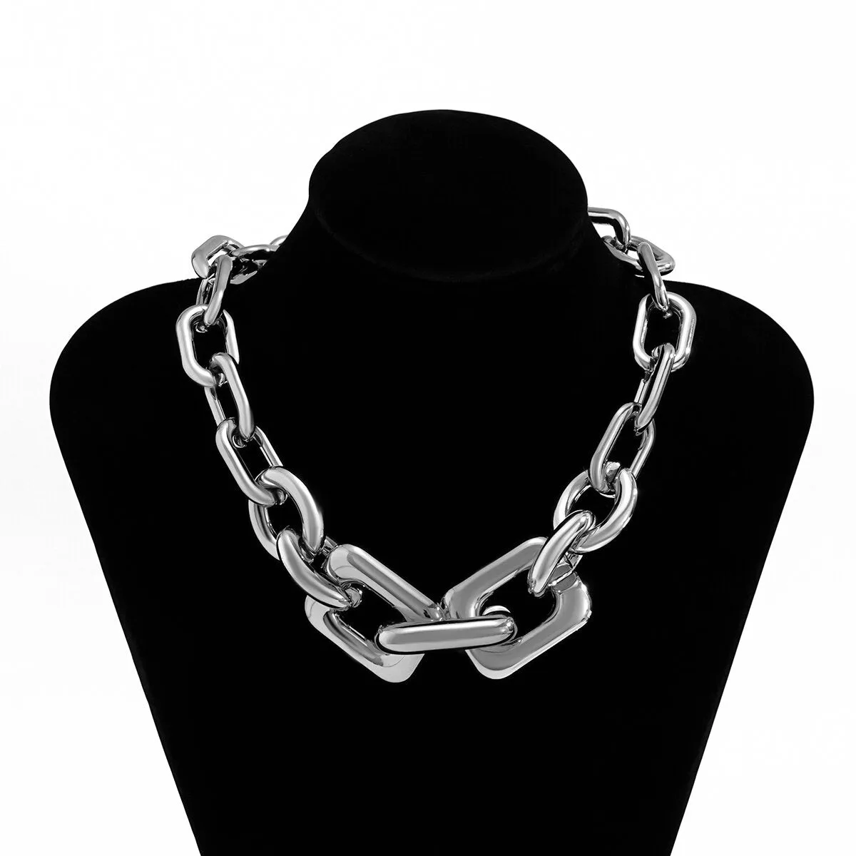 CCB Material Exaggerated Big Choker Necklace Collar for Women Hiphop Chunky Chain Necklace