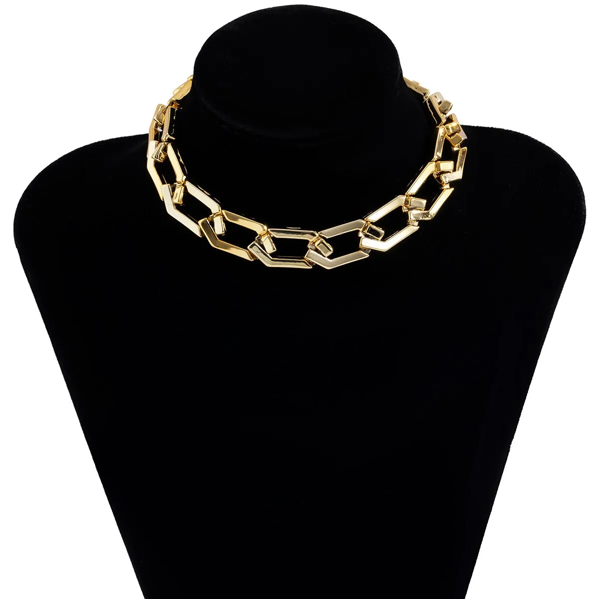 CCB Material Exaggerated Big Choker Necklace Collar for Women Hiphop Chunky Chain Necklace