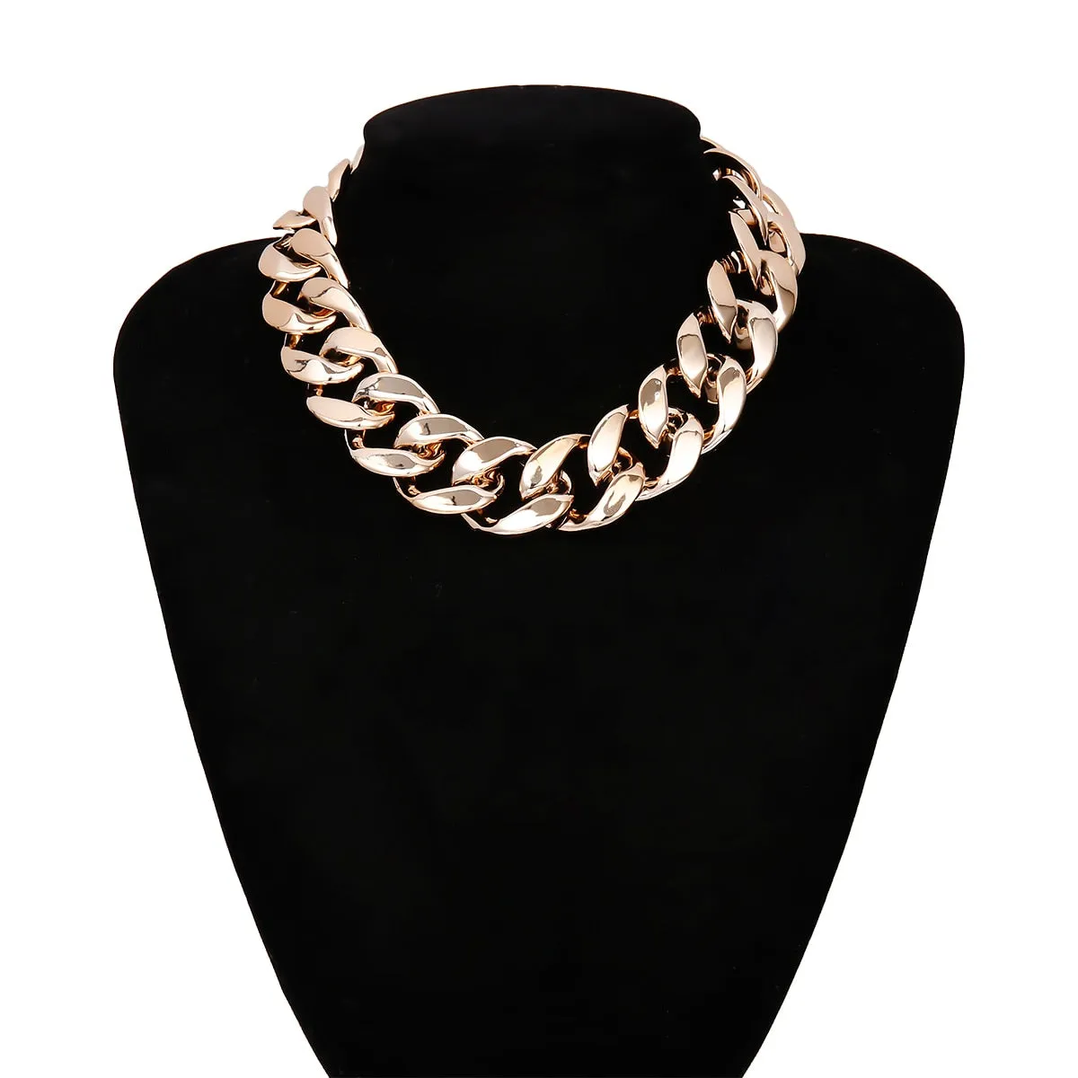 CCB Material Exaggerated Big Choker Necklace Collar for Women Hiphop Chunky Chain Necklace