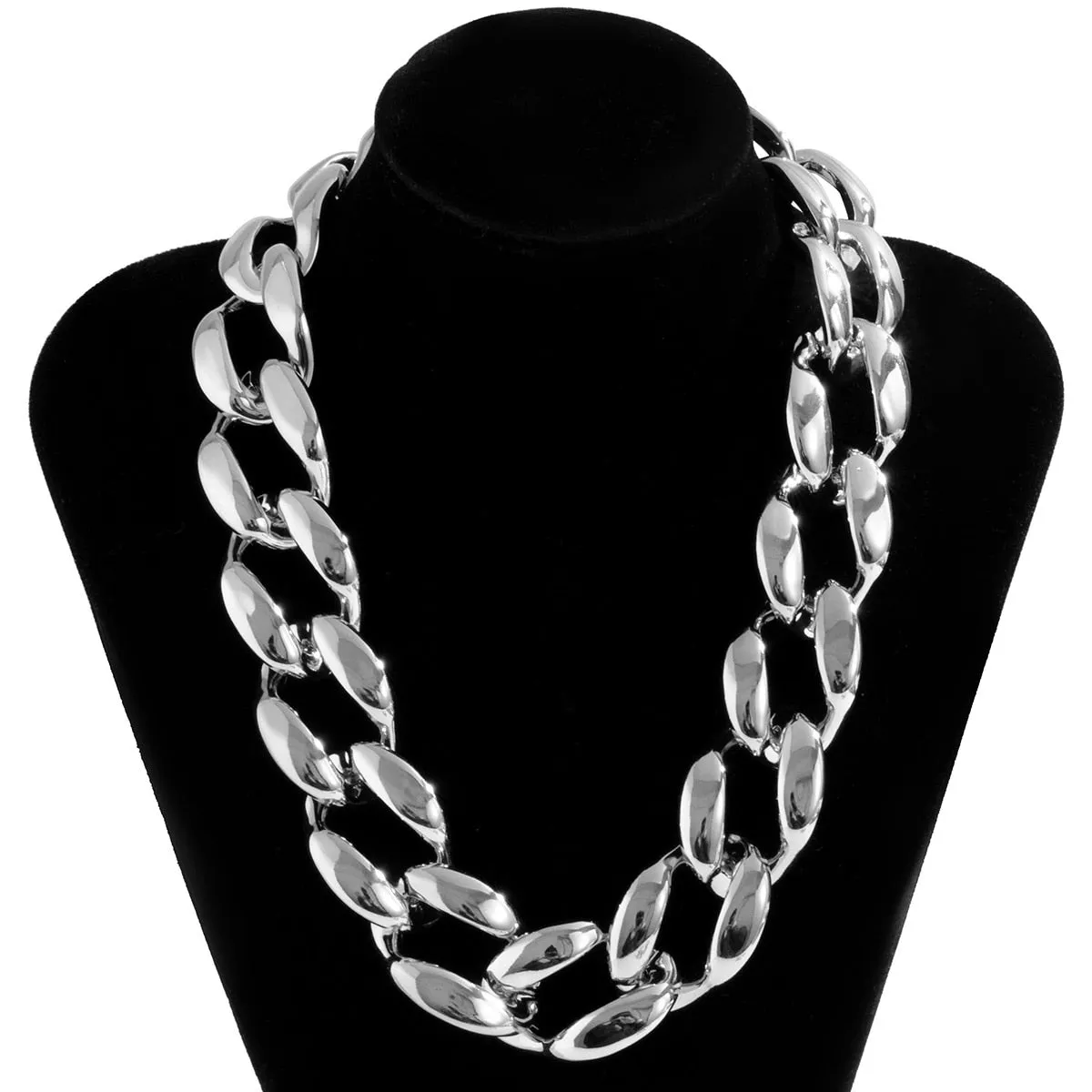 CCB Material Exaggerated Big Choker Necklace Collar for Women Hiphop Chunky Chain Necklace