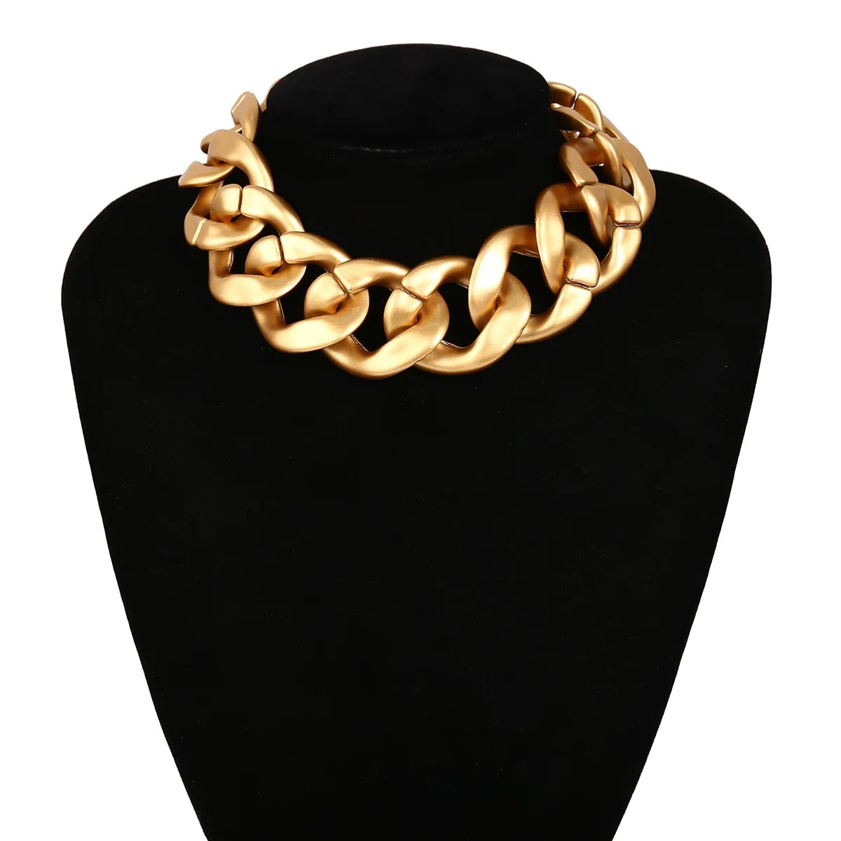 CCB Material Exaggerated Big Choker Necklace Collar for Women Hiphop Chunky Chain Necklace