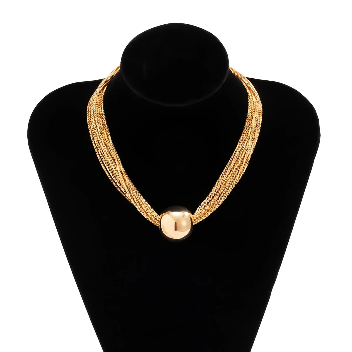 CCB Material Exaggerated Big Choker Necklace Collar for Women Hiphop Chunky Chain Necklace