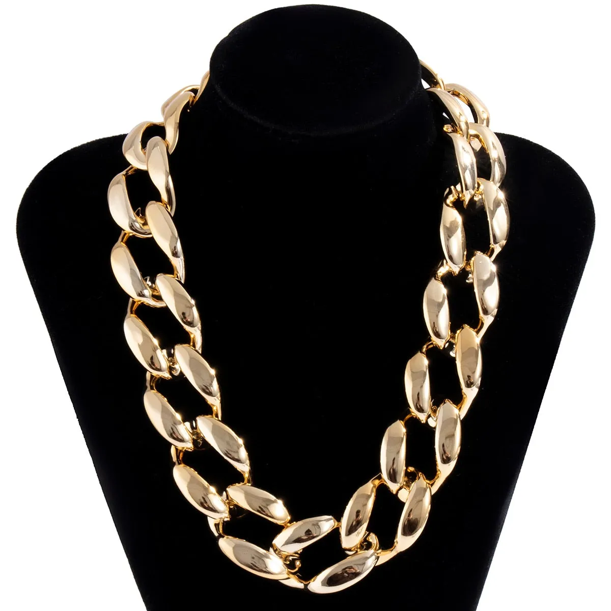 CCB Material Exaggerated Big Choker Necklace Collar for Women Hiphop Chunky Chain Necklace