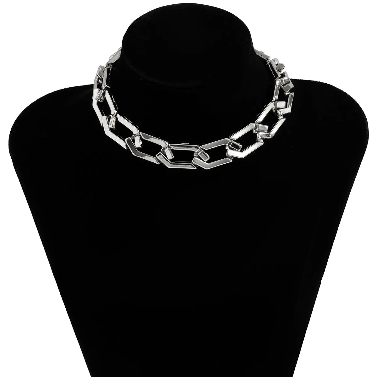 CCB Material Exaggerated Big Choker Necklace Collar for Women Hiphop Chunky Chain Necklace