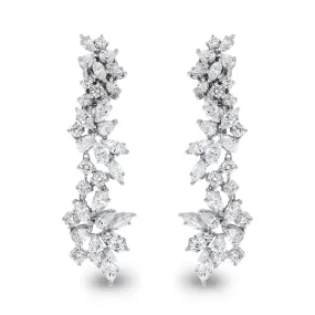 Charlotte Diamond Earrings (7.11 ct Diamonds) in White Gold