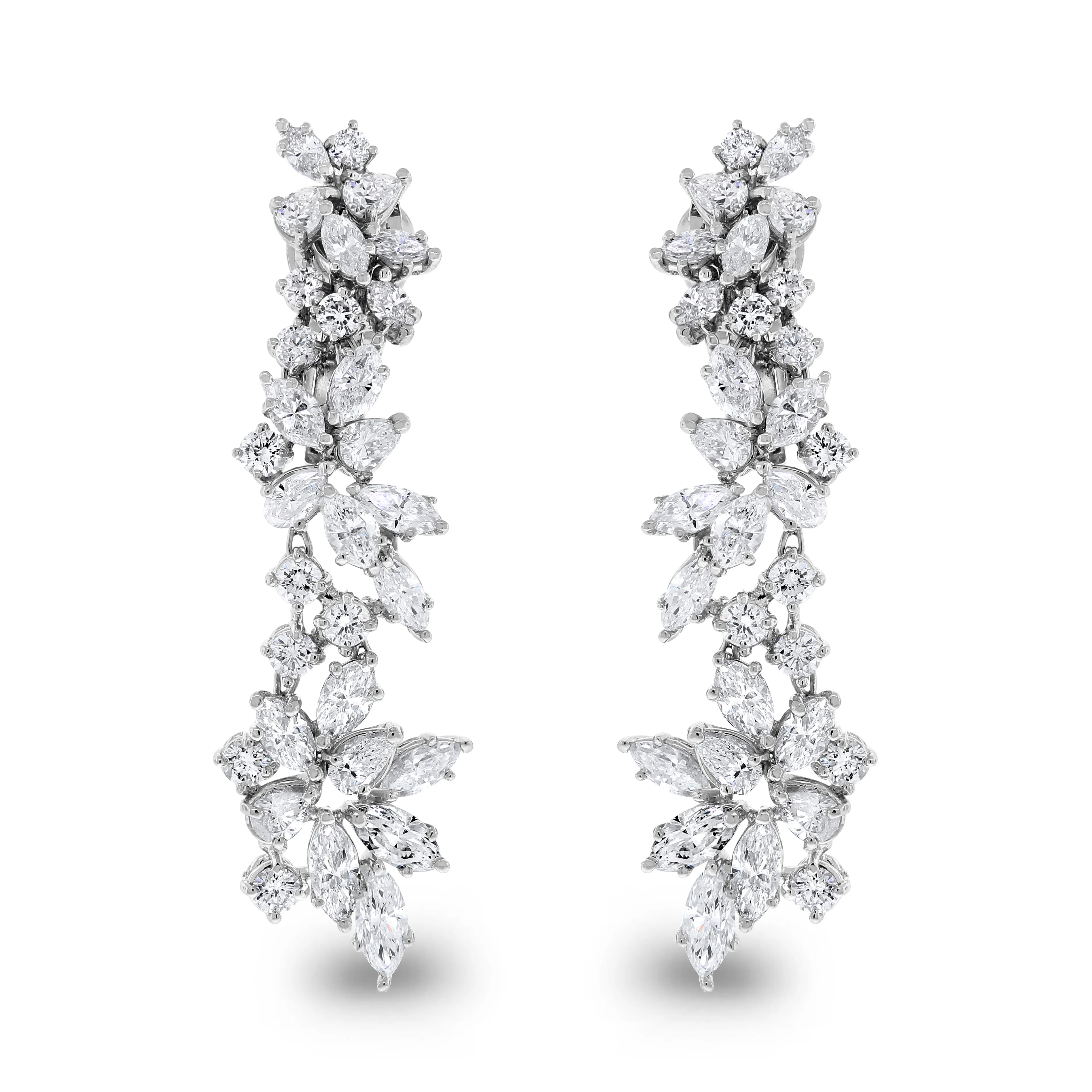 Charlotte Diamond Earrings (7.11 ct Diamonds) in White Gold