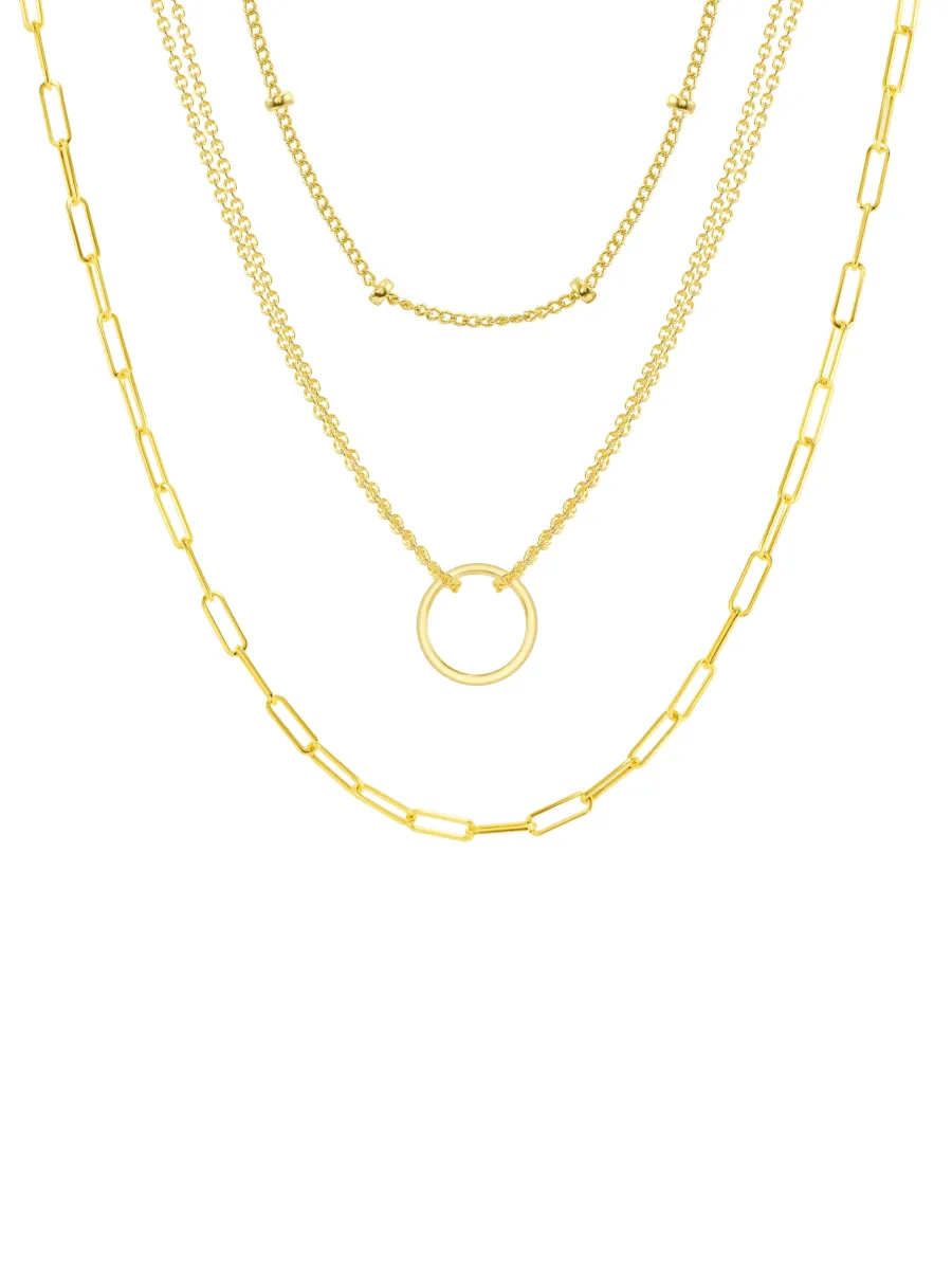 Circle   Paperclip Necklace Set