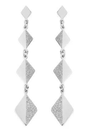 Diamond Textured Link Dangling Earrings