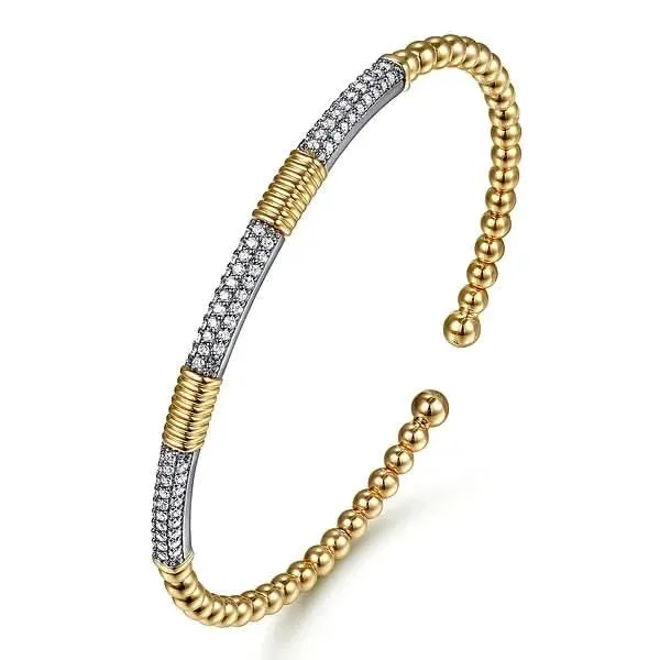 Gabriel & Co. Bujukan Beads and Diamond Station Split Bangle Bracelet