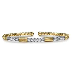 Gabriel & Co. Bujukan Beads and Diamond Station Split Bangle Bracelet