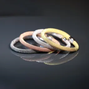 Gold Plated Large Mesh Bracelets. Set of 4