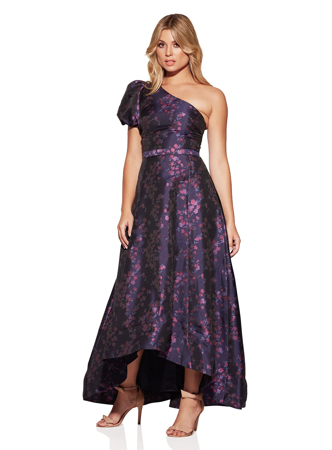 Kylee One Shoulder Brocade Dress