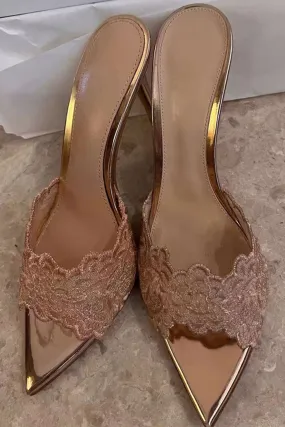 Lace Pointed Heels