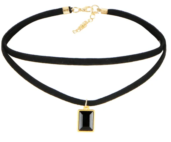 LEATHER CHOKER NECKLACES SET