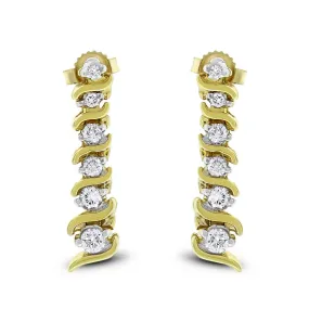 Lorena Dangling Earrings (0.48 ct Diamonds) in Yellow Gold