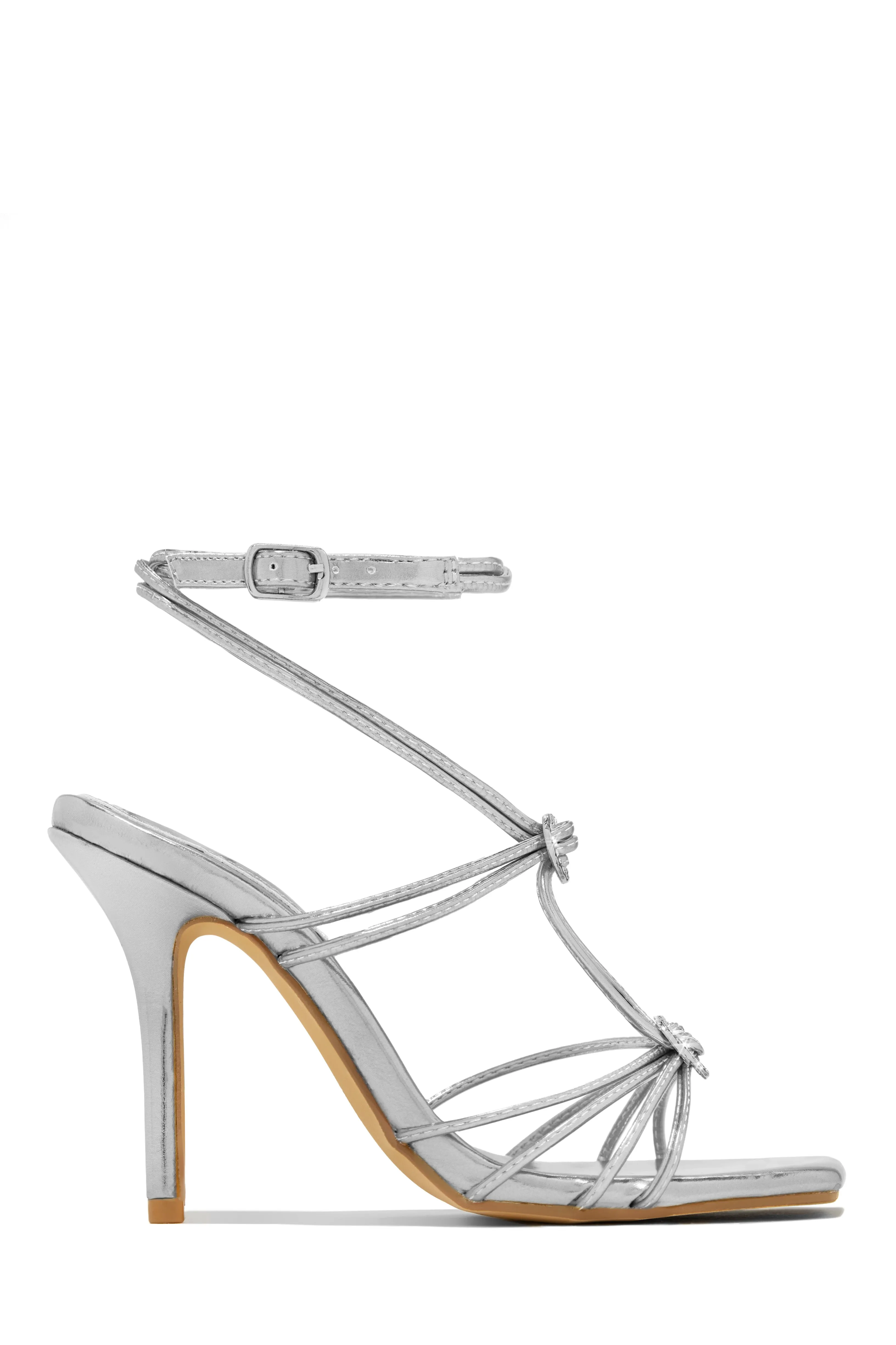 Lovestruck Embellished Strappy High Heels - Silver