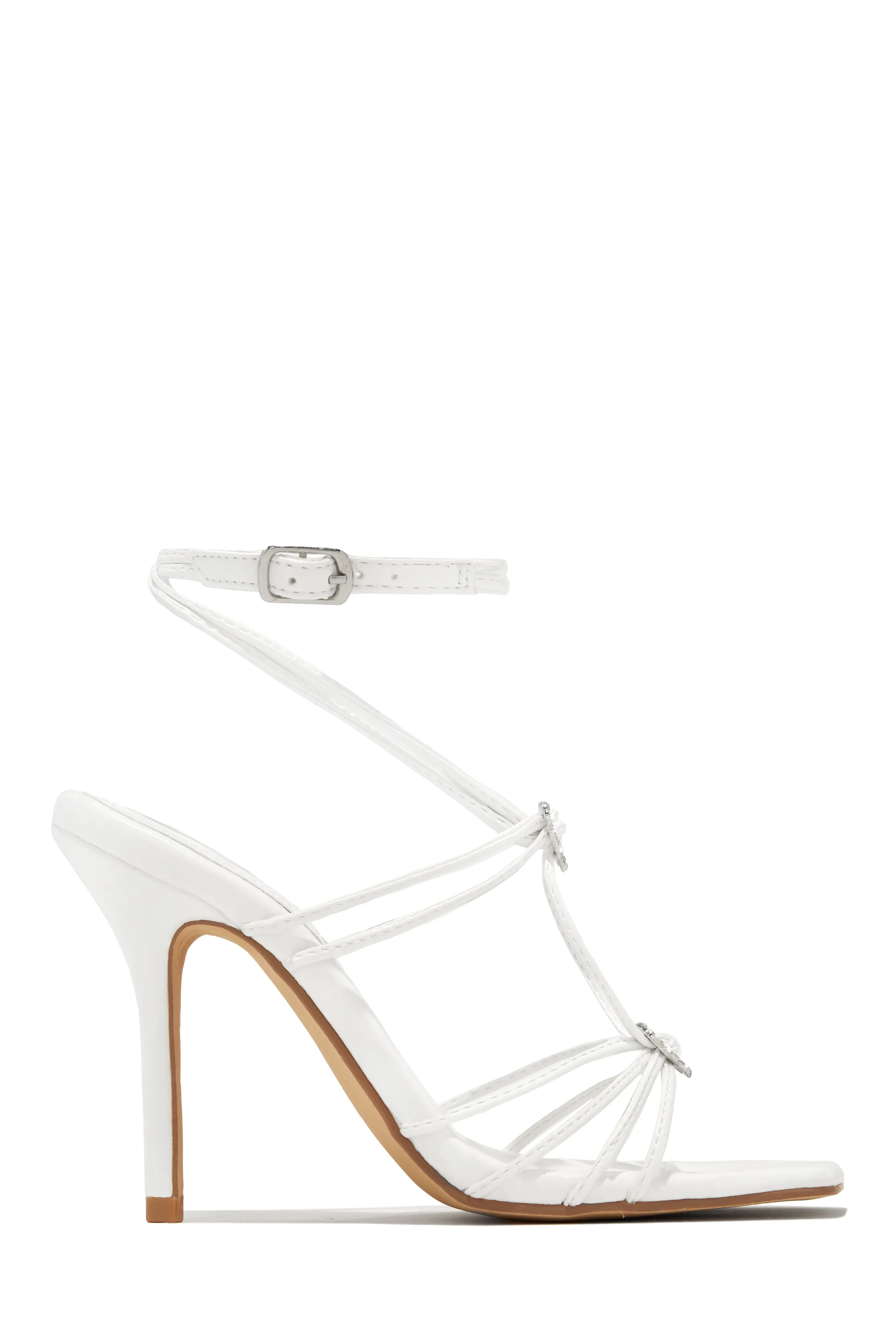 Lovestruck Embellished Strappy High Heels - Silver