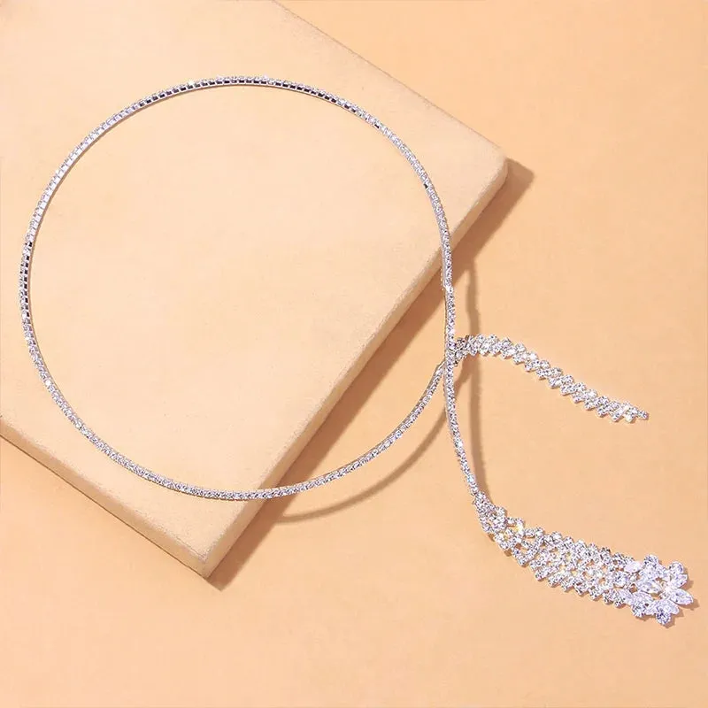 Luxury Zircon Pendant Choker Jewelry Clavicle Chain for Women