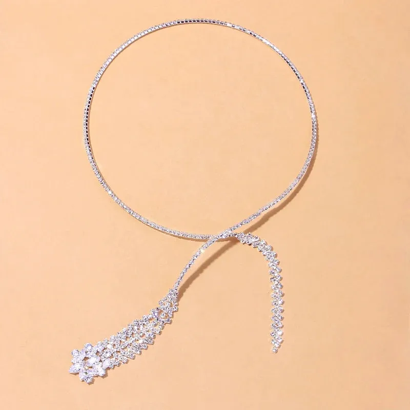 Luxury Zircon Pendant Choker Jewelry Clavicle Chain for Women