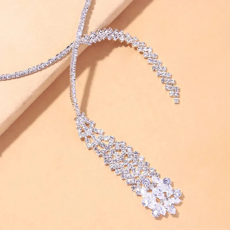 Luxury Zircon Pendant Choker Jewelry Clavicle Chain for Women