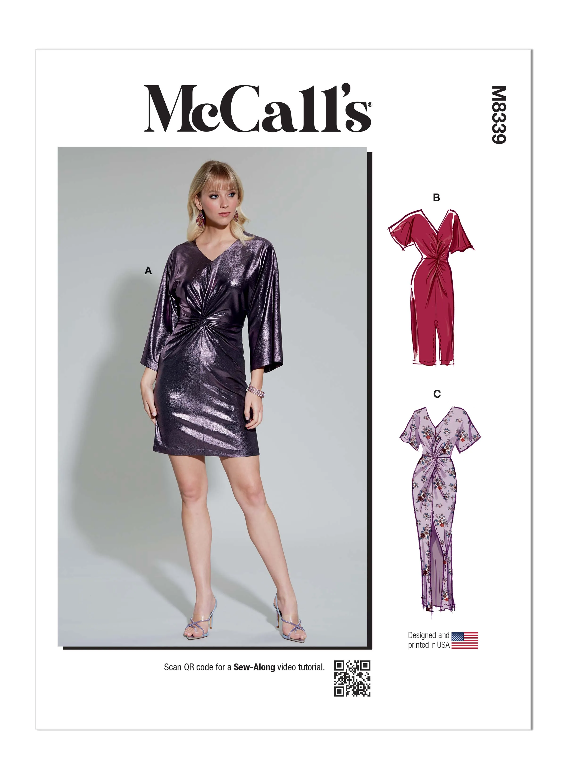 McCall's Sewing Pattern M8339 Misses' Knit Dress