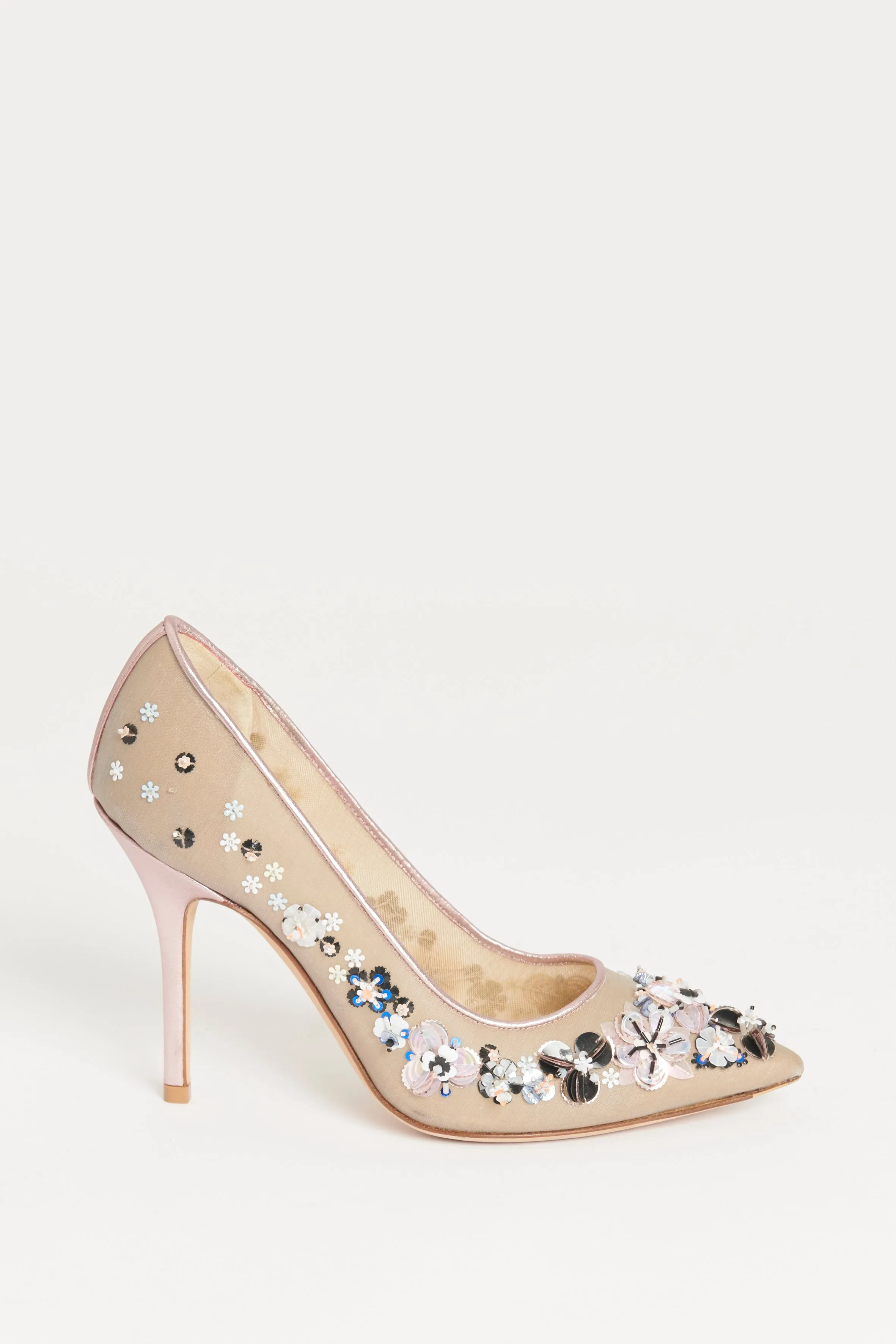 Mesh Embellished Preowned Heels