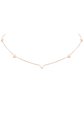 Multi Heart Choker Rose Gold