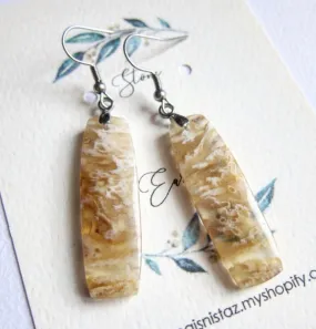 Natural Ocean Jasper Stone Earrings (Limited Edition)