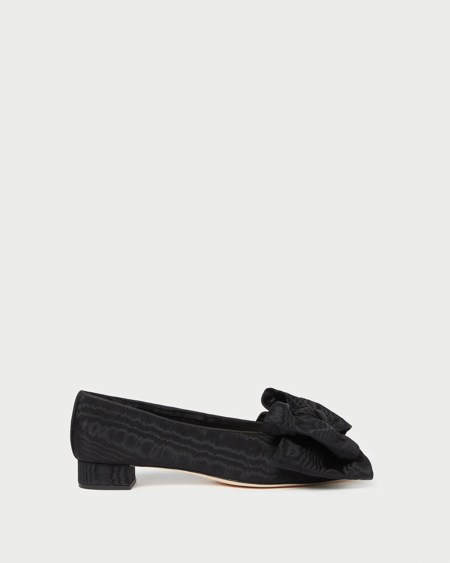 Noa Black Moiré Bow Flat