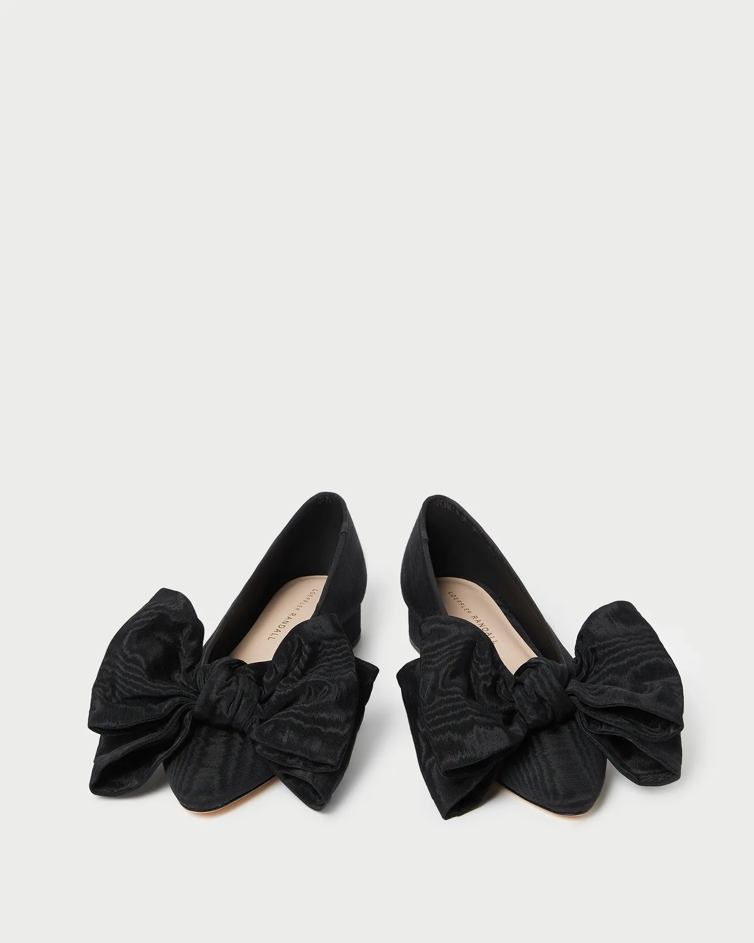 Noa Black Moiré Bow Flat