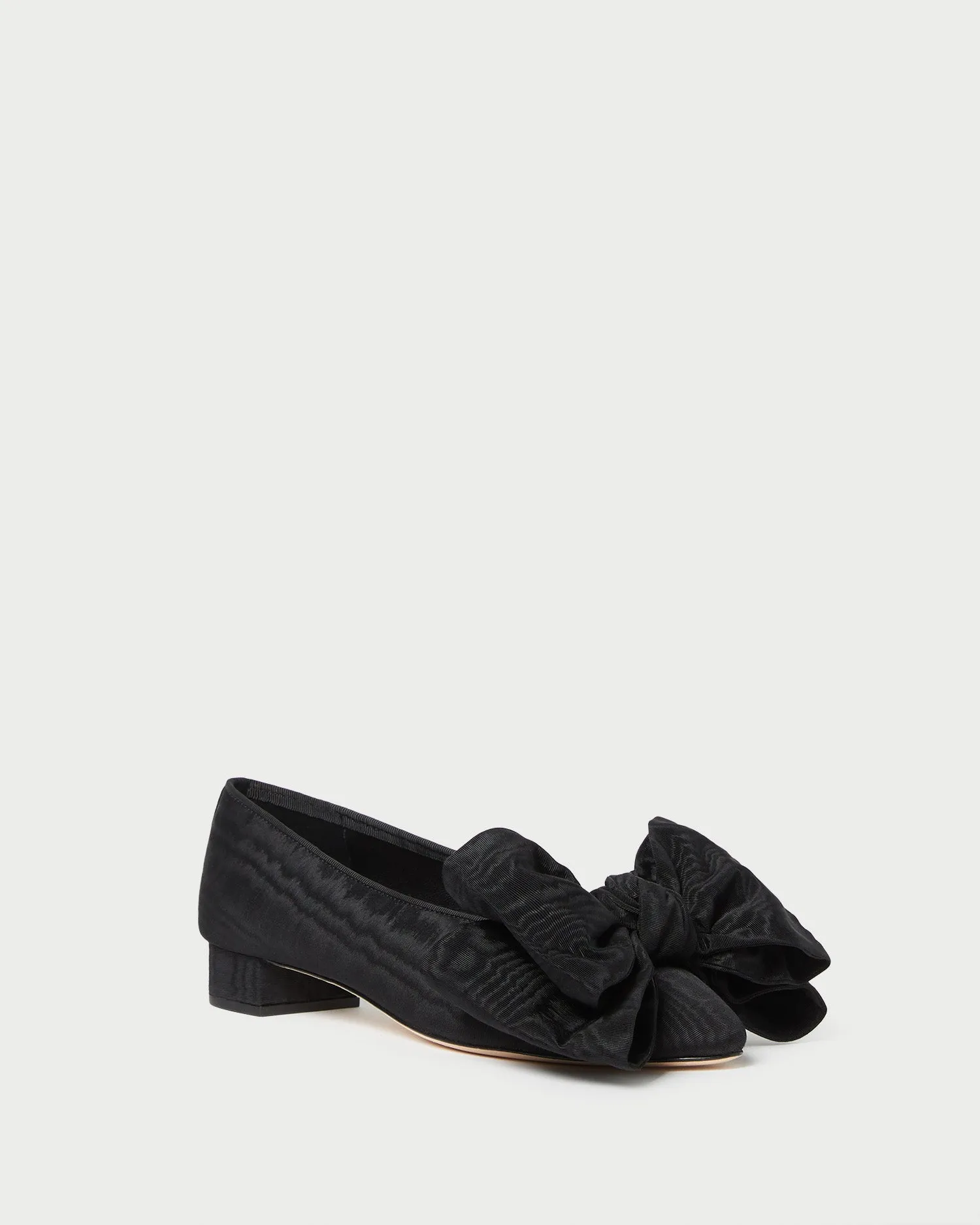 Noa Black Moiré Bow Flat