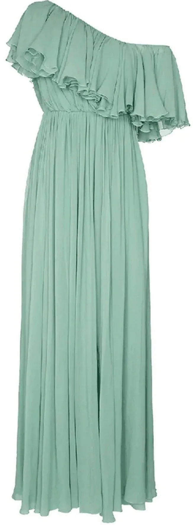 One-Shoulder Ruffle Gown