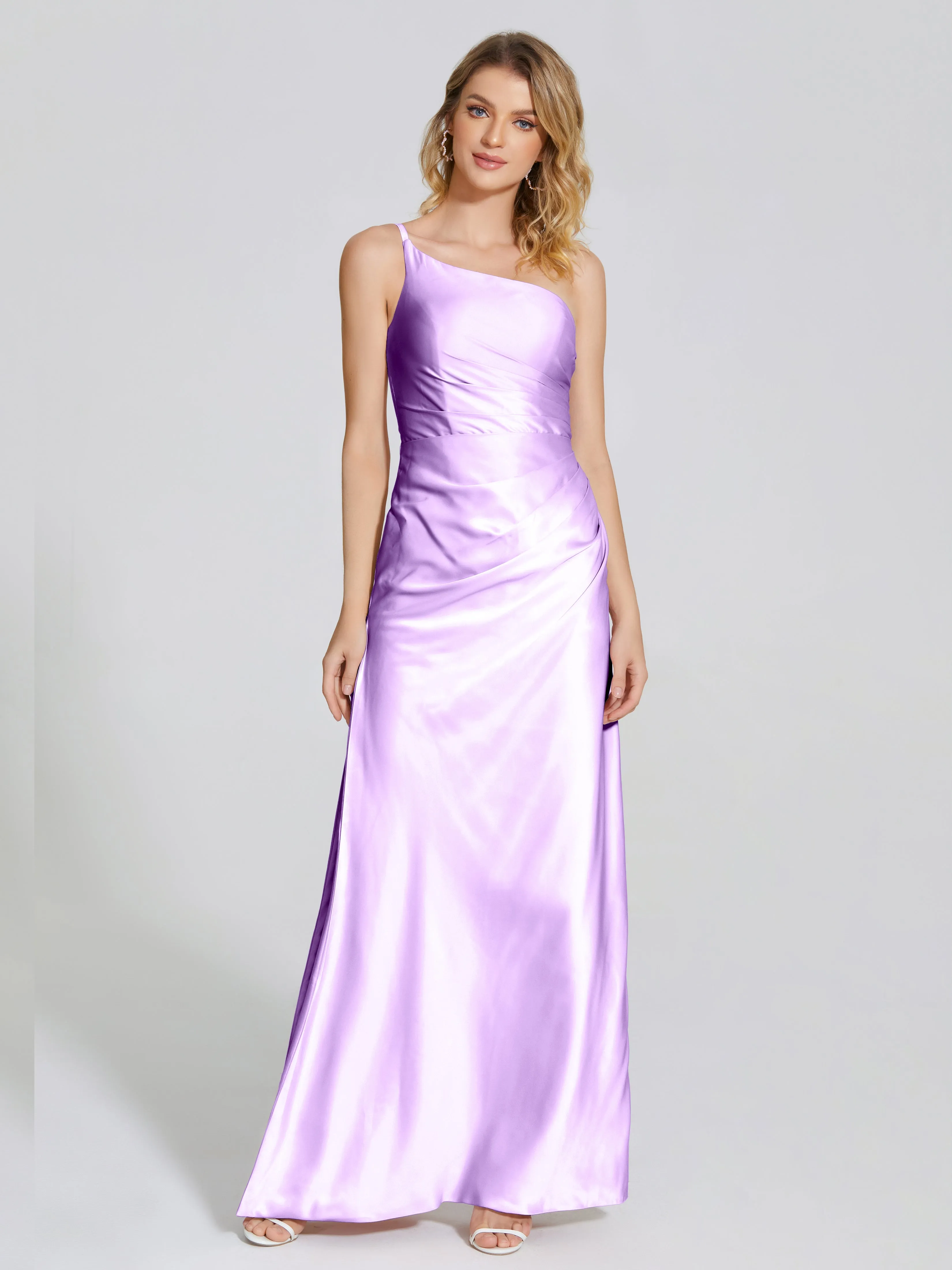 One Shoulder Soft Satin Prom Dresses