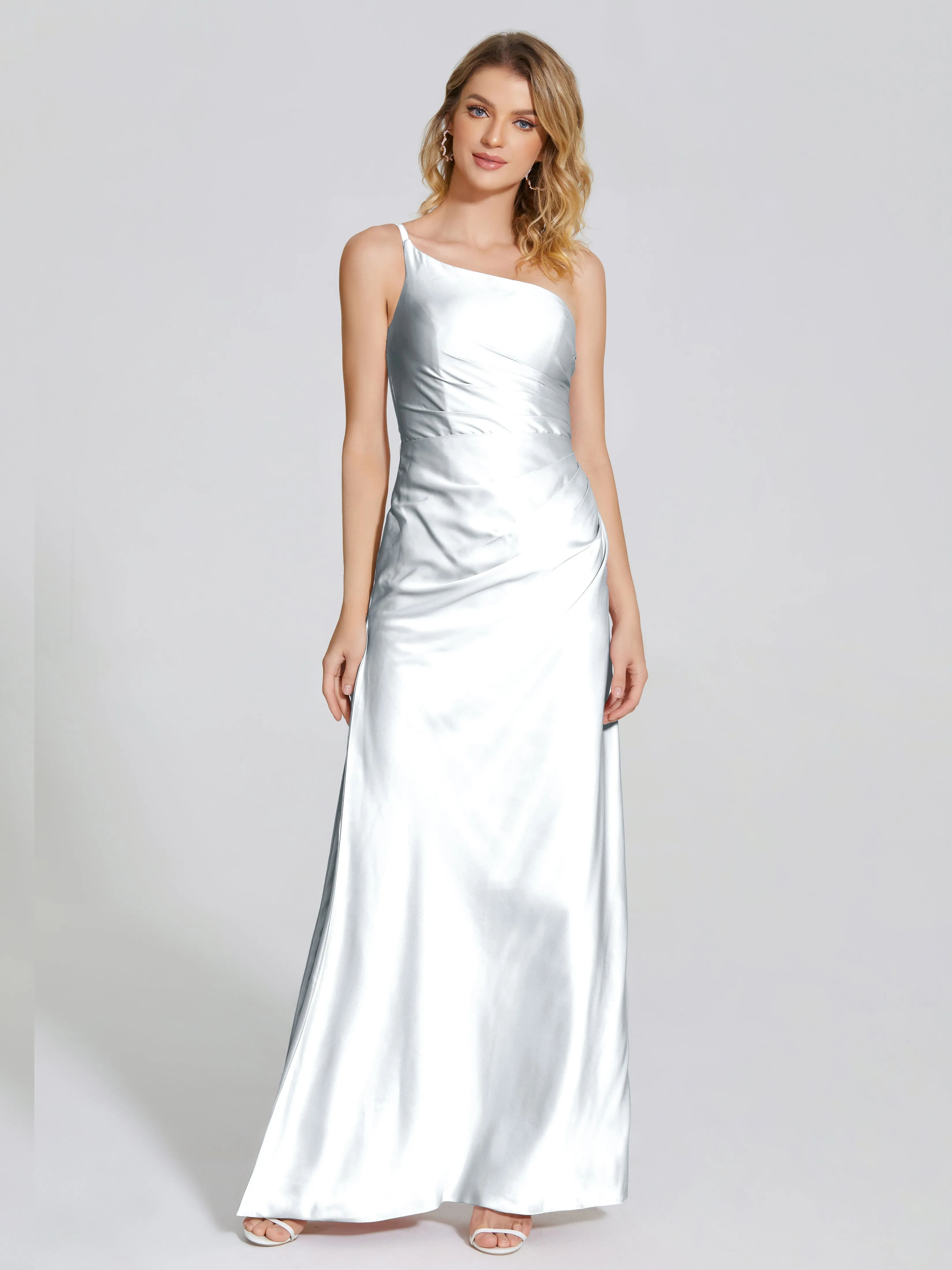 One Shoulder Soft Satin Prom Dresses