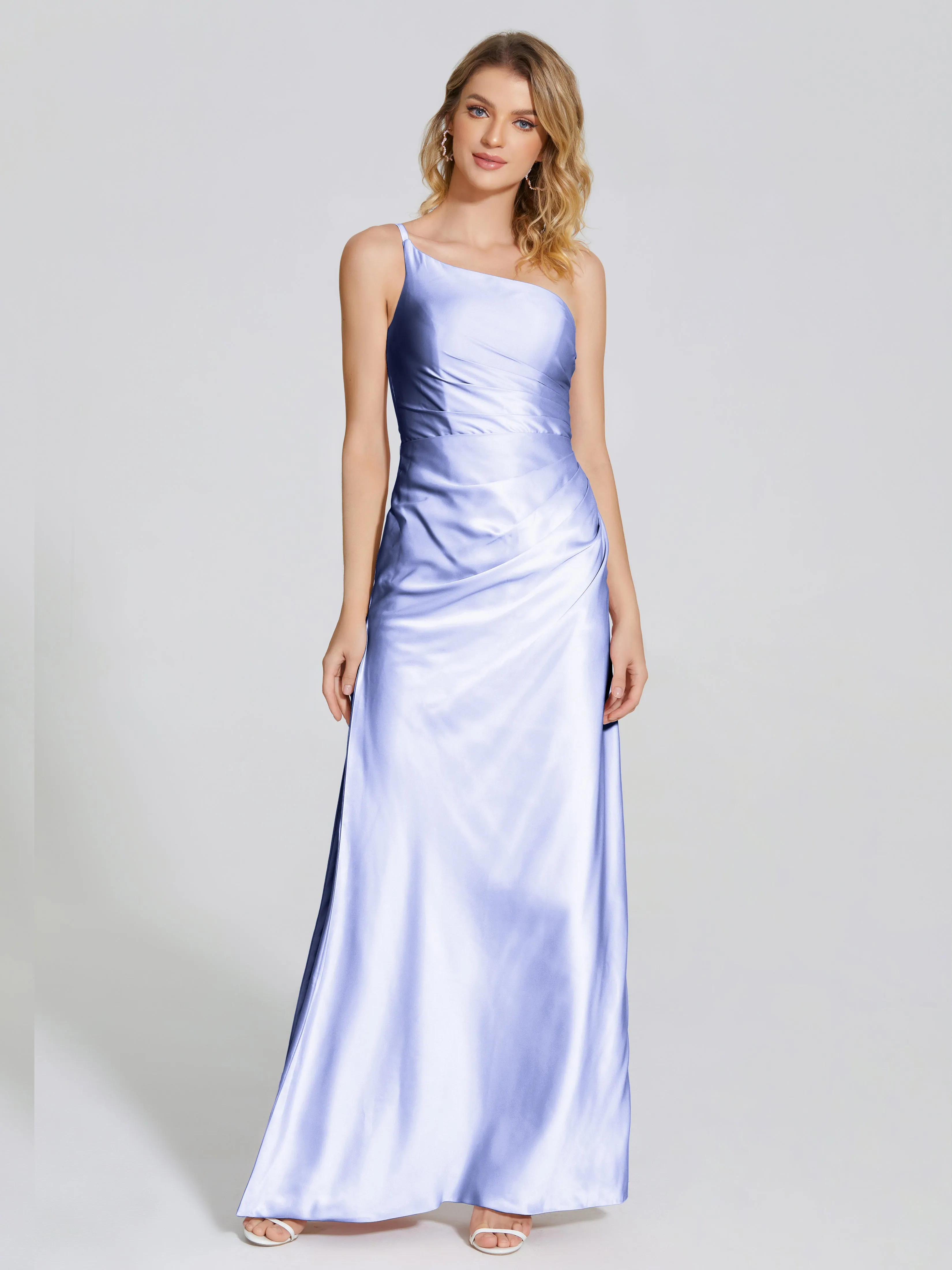 One Shoulder Soft Satin Prom Dresses