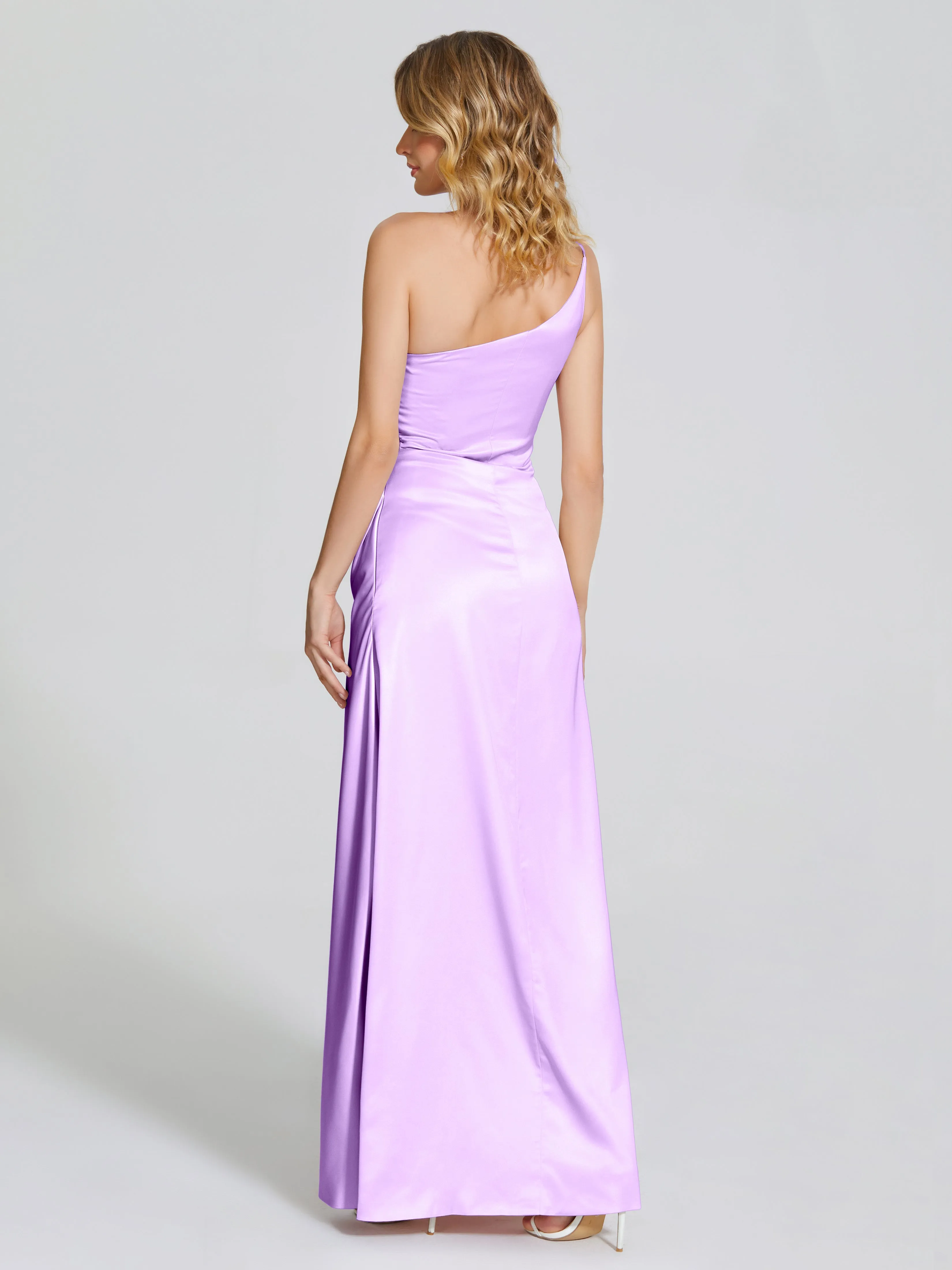 One Shoulder Soft Satin Prom Dresses