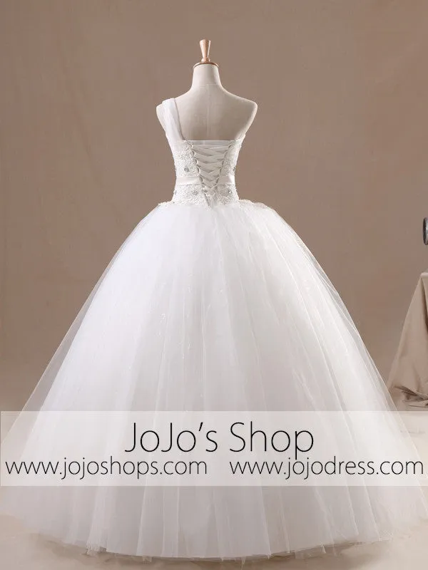 One Shoulder Wedding Dress | Princess Wedding Dress | Debutante Ball Gown