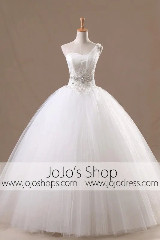 One Shoulder Wedding Dress | Princess Wedding Dress | Debutante Ball Gown