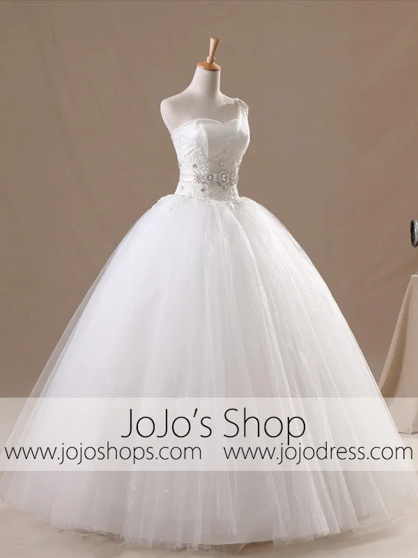 One Shoulder Wedding Dress | Princess Wedding Dress | Debutante Ball Gown